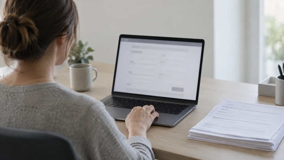 An office worker facing repetitive web form entry