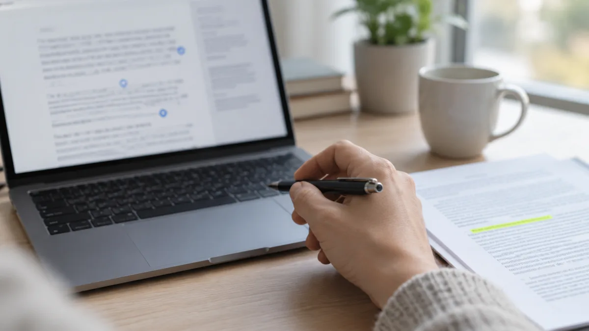 A researcher checks the citations in an answer against the original web pages