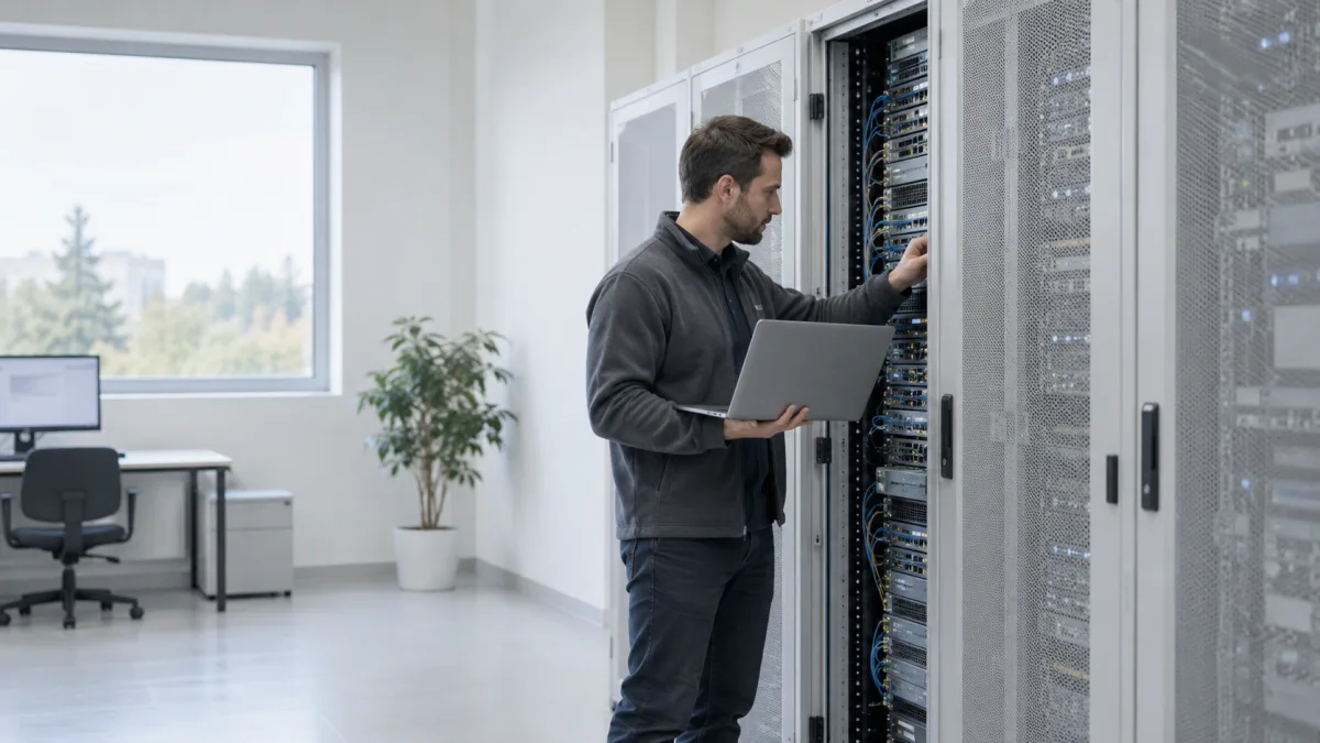 A corner of the server room running a vector database cluster