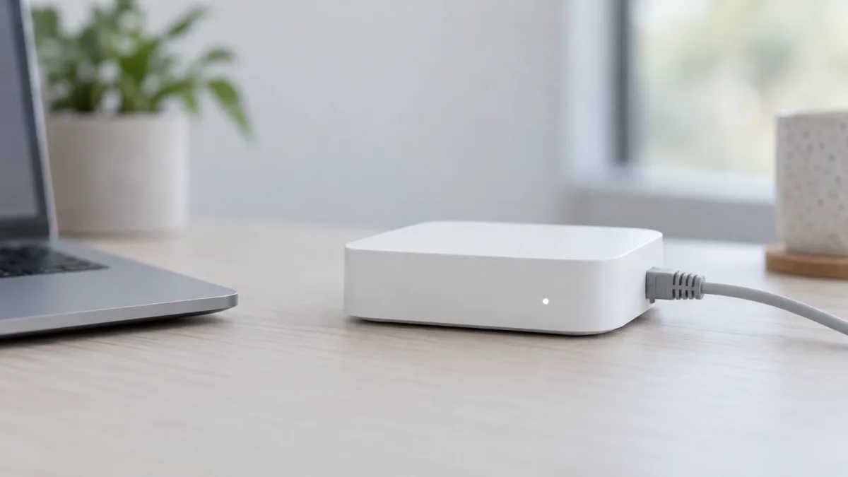 A network cable plugged into a small gateway box, an analogy for proxy-style monitoring