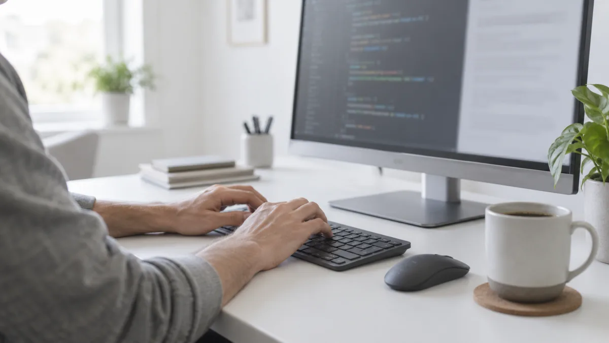 A developer accepts an autocomplete suggestion in the editor