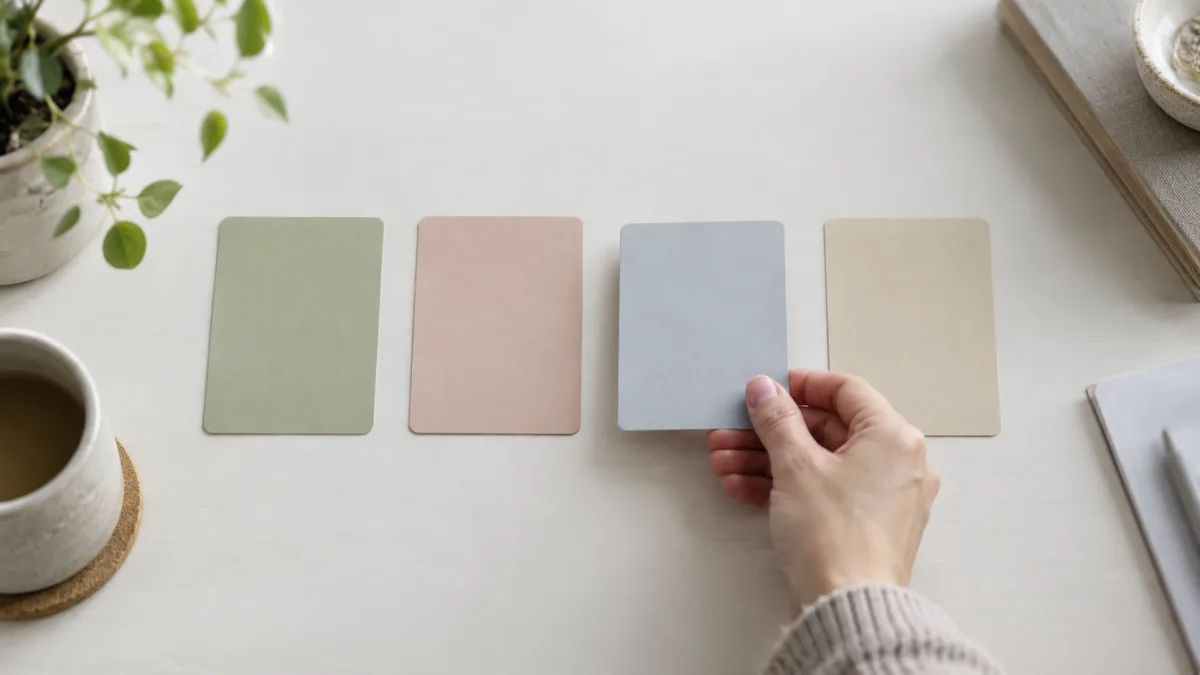 Four cards in a row representing how four kinds of tools divide the work