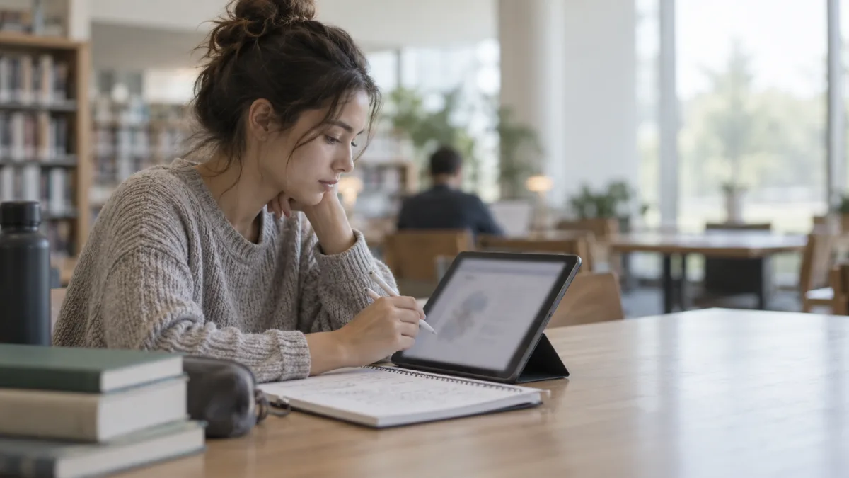 A student works through a personalized practice path on a tablet