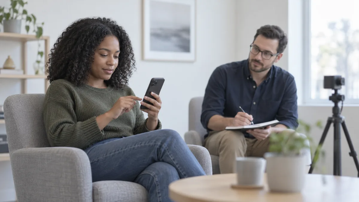 In a usability test, a user completes a task on a phone