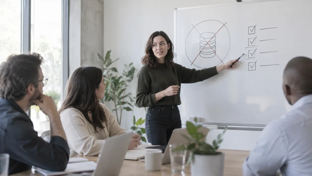 A team shifts its discussion from unit price to reliability and depth of use cases