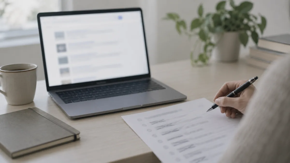 Checking trademarks and domains one by one on a computer against a shortlist