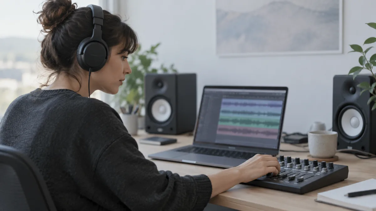 Comparing several synthetic voices at an audio workstation