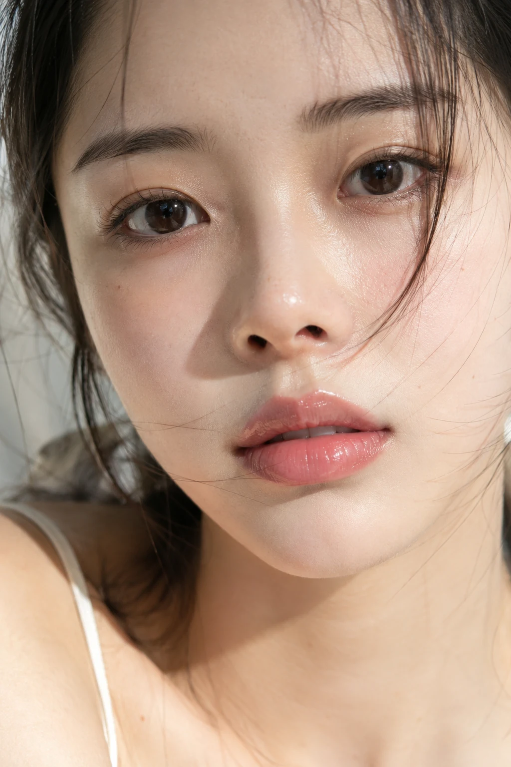 成年女性人像:中国女性瓷肌美容近景