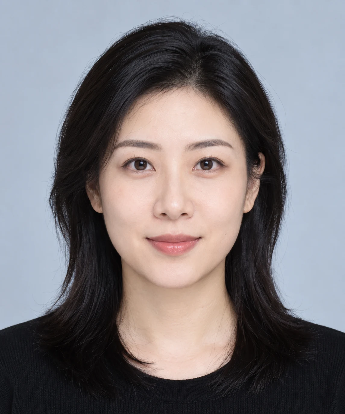 成年女性人像:灰蓝影棚正面人像