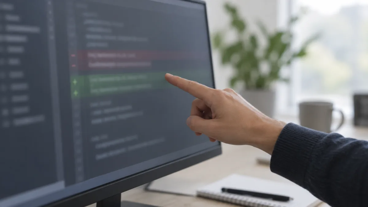 开发者审阅一个局部替换的小补丁