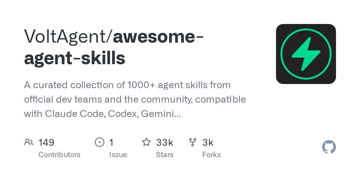 VoltAgent/awesome-agent-skills 项目预览