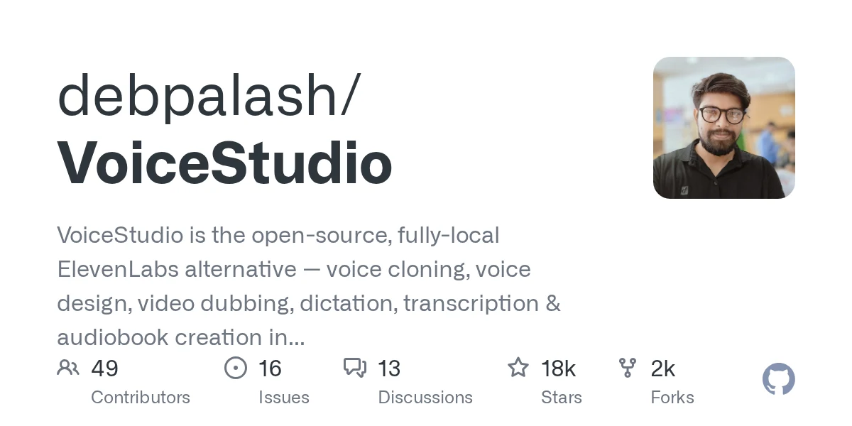 debpalash/VoiceStudio repository preview