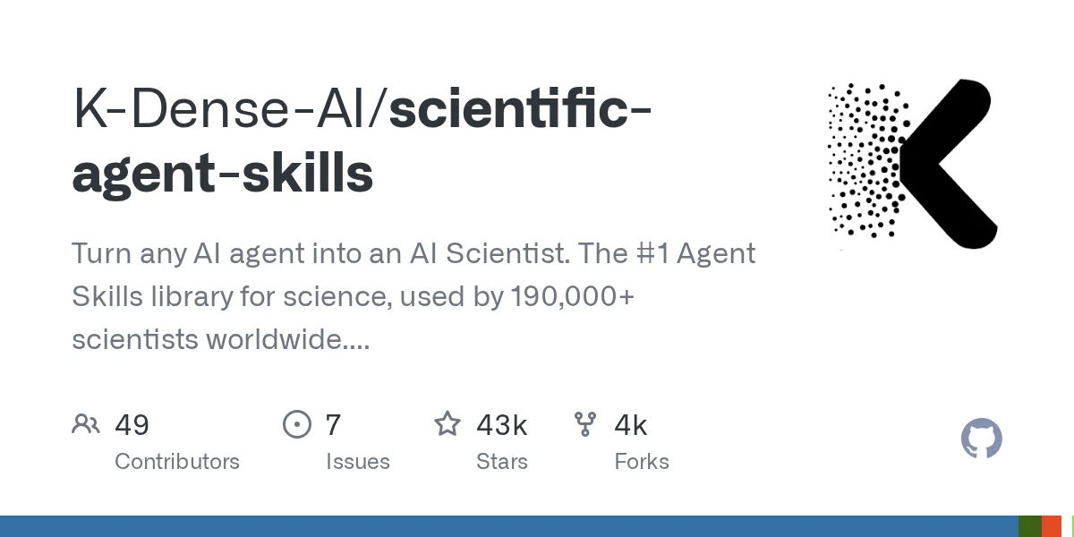 K-Dense-AI/scientific-agent-skills repository preview