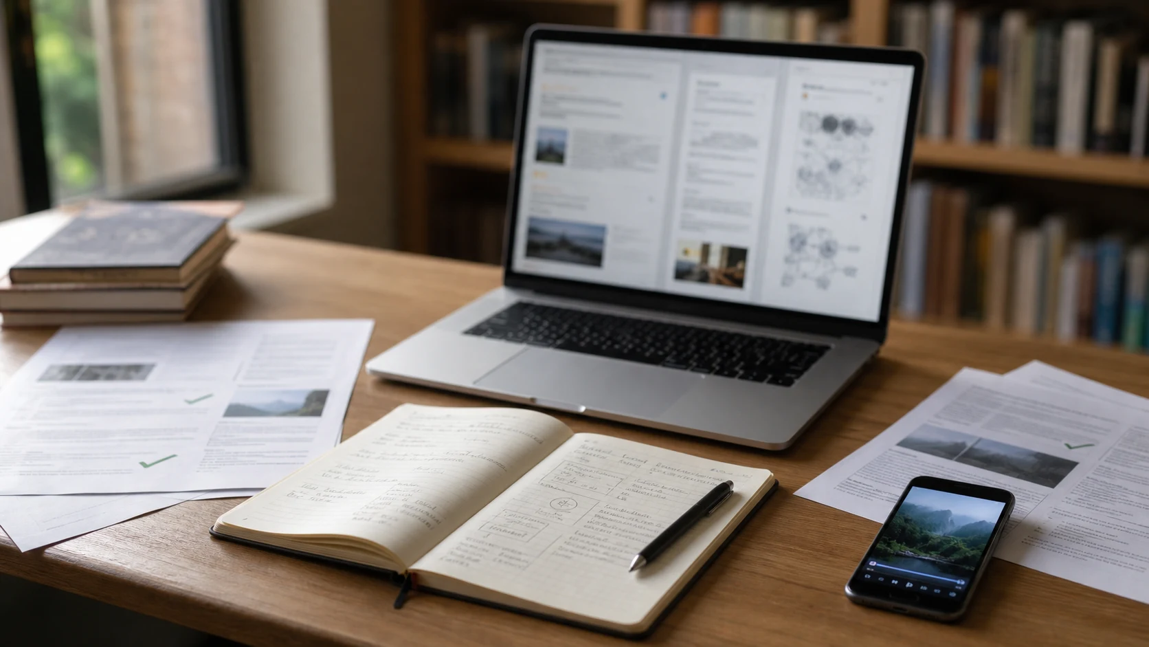 Source-driven content workflow with free global AI tools