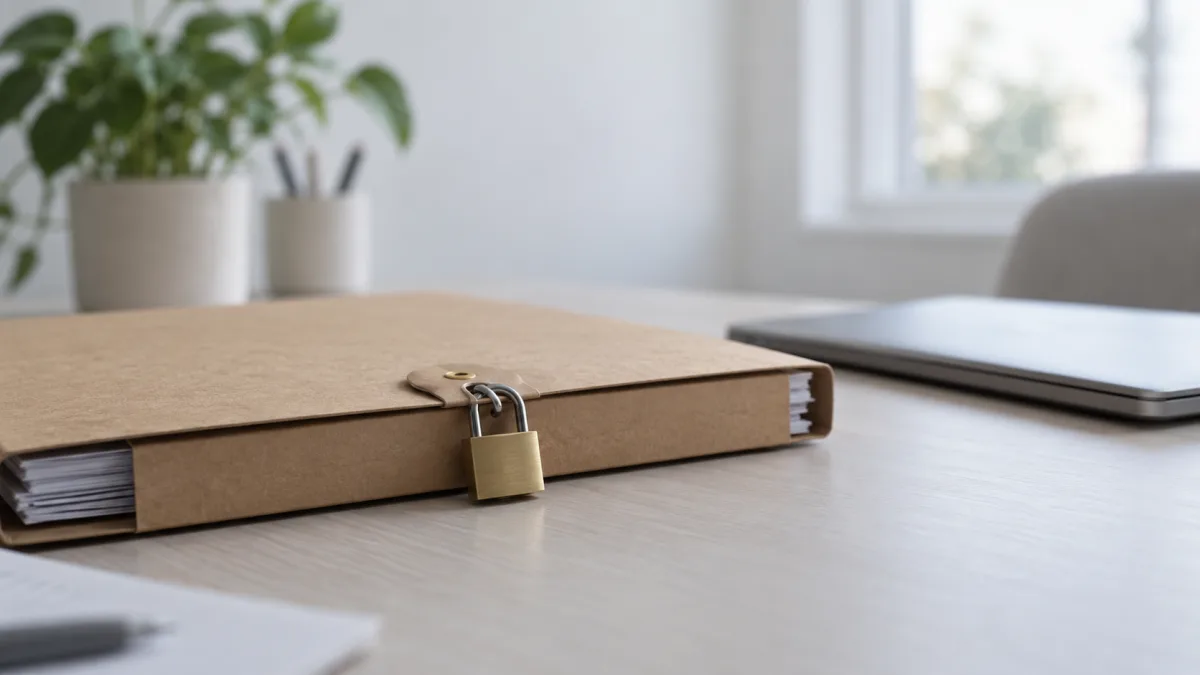 A locked folder as a reminder of the local assistant's privacy boundaries