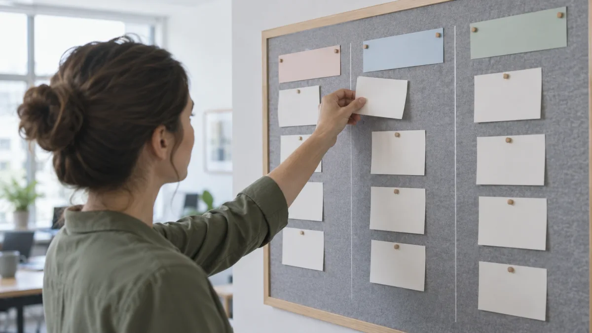 To-do cards on a team project board