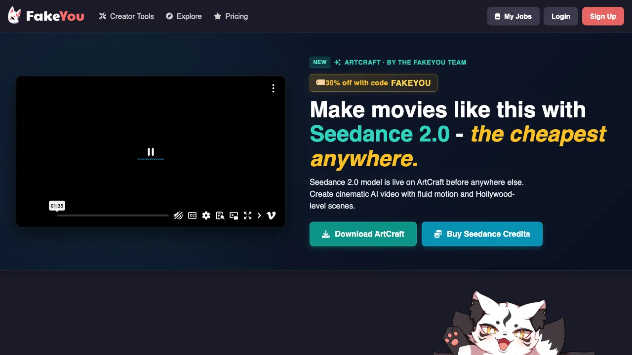 FakeYou interface preview
