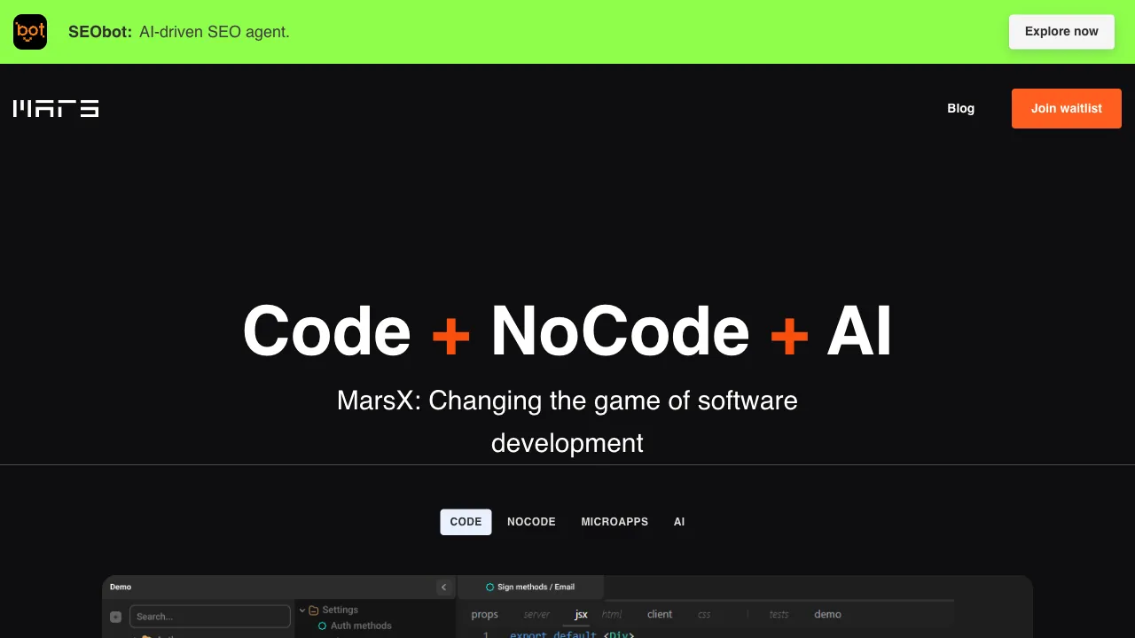 MarsX interface preview