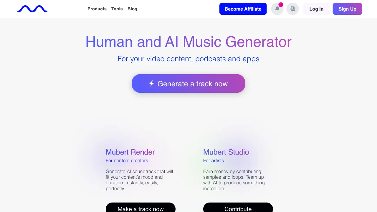 Mubert interface preview