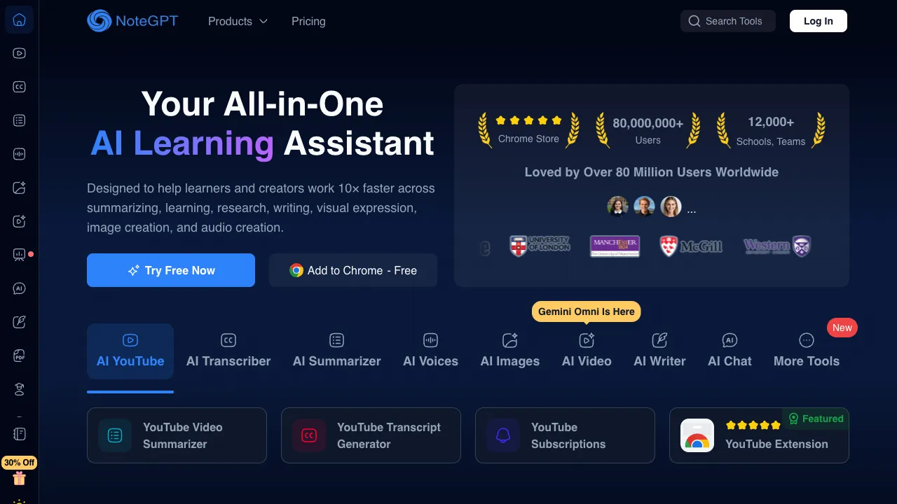 NoteGPT interface preview