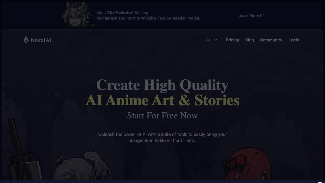 NovelAI interface preview