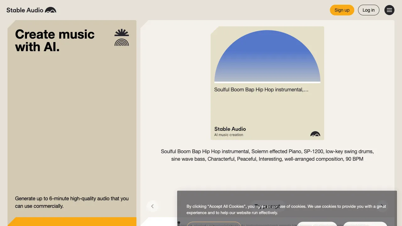 Stable Audio interface preview