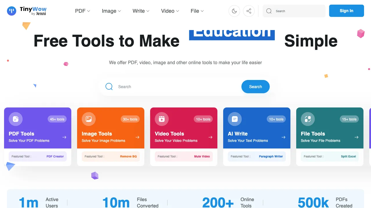 TinWow interface preview
